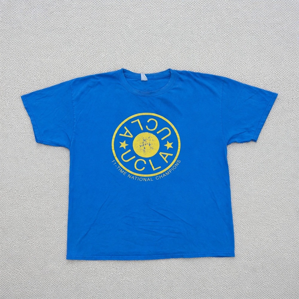 UCLA Bruins 11-Time National Champions Basketball T-Shirt Hanes Blue Men's XL